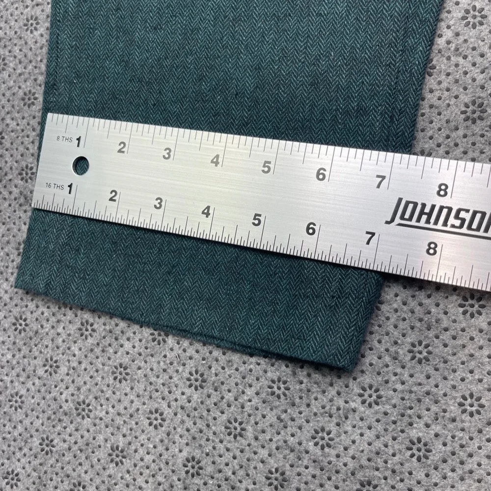 Banana Republic Tailored Fit Herringbone Pants Green Linen Cotton 32x28 Mens